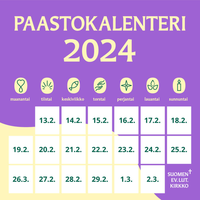 Paastokalenteri 2024.