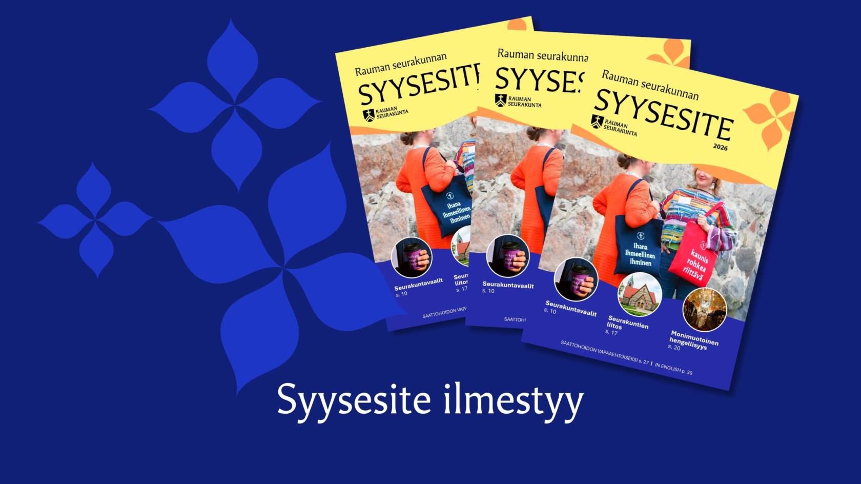 Teksti: Syysesite ilmesyy. Kuvassa syysesitteitä.