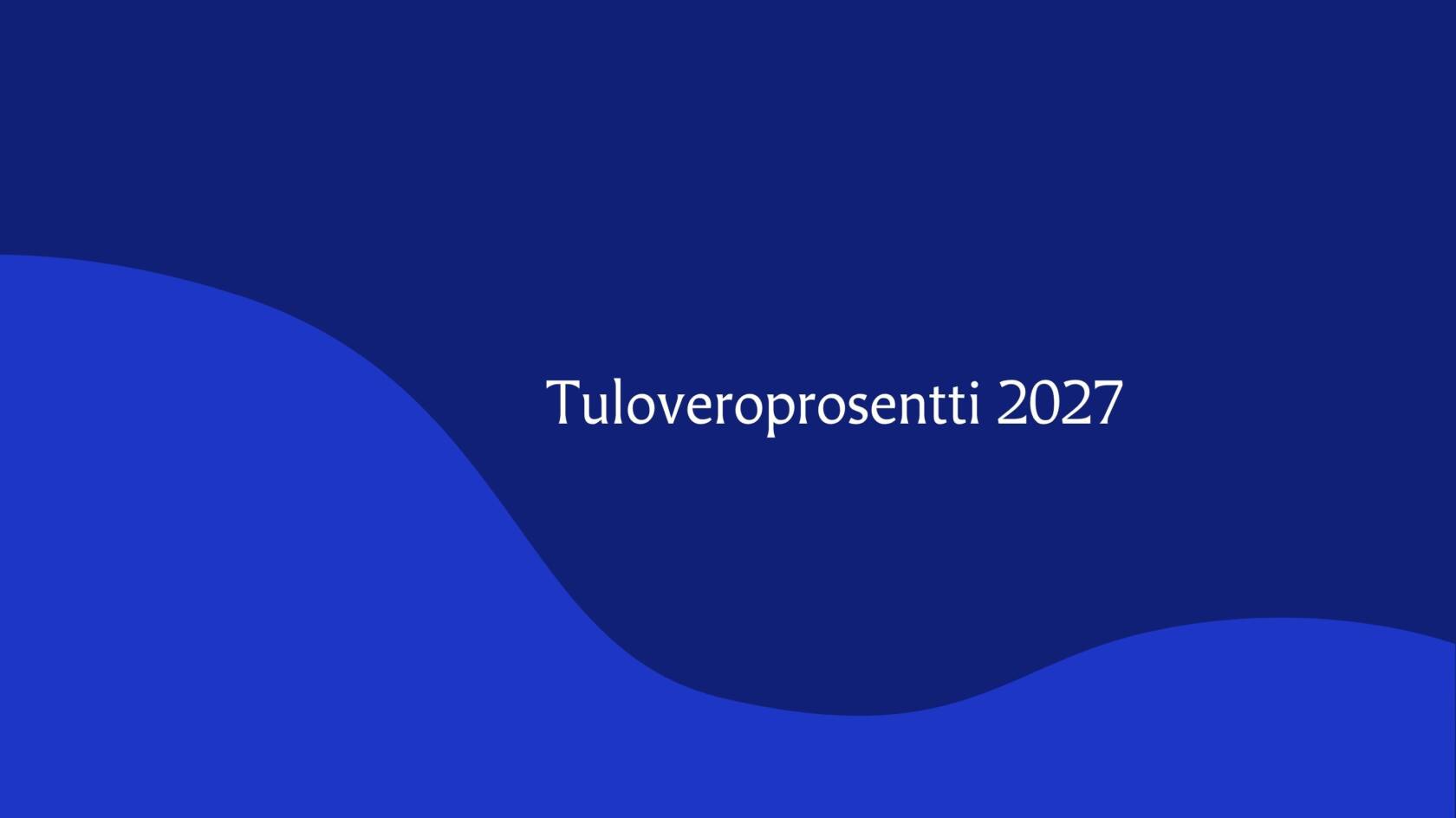 Sininen tausta ja teksti: tuloveroprosentti