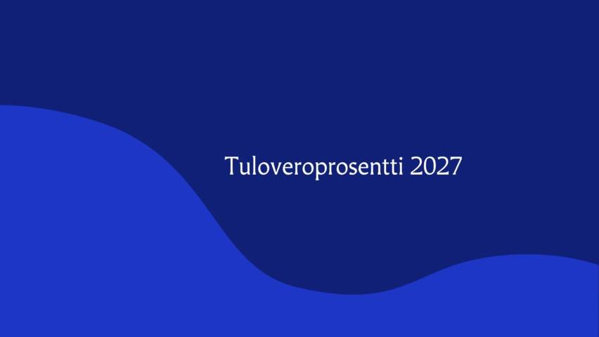 Sininen tausta ja teksti: tuloveroprosentti